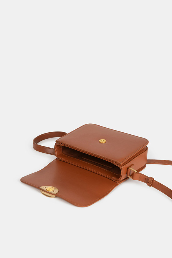Nelly Sac bandouli&egrave;re en cuir camel Camel Suncoo