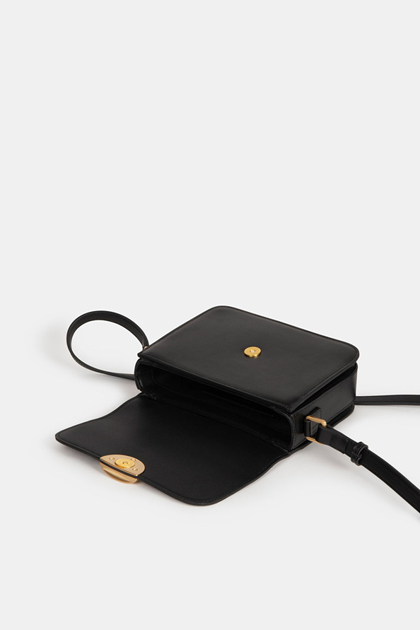 Nelly Sac bandouli&egrave;re en cuir noir Noir Suncoo