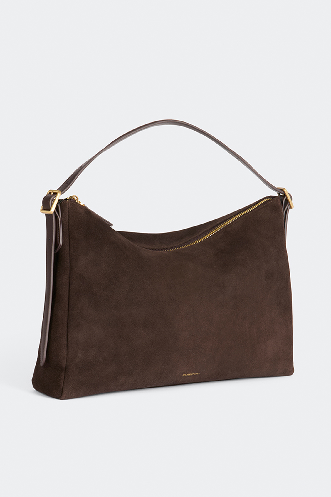 Bianca Sac à main pochette en daim café Café, Kaki Suncoo