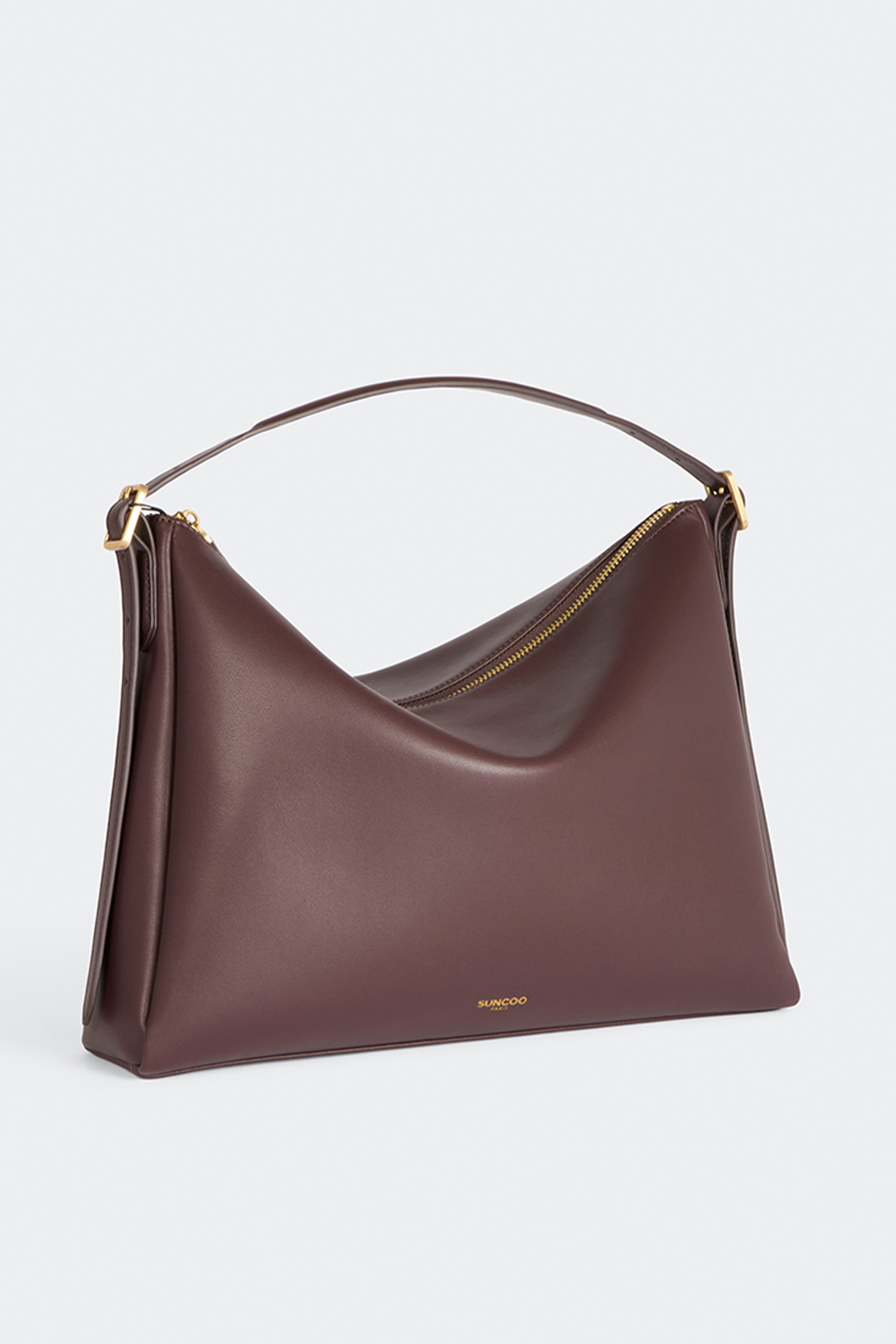 Bianca Sac à main pochette en cuir lisse prune Prune Suncoo