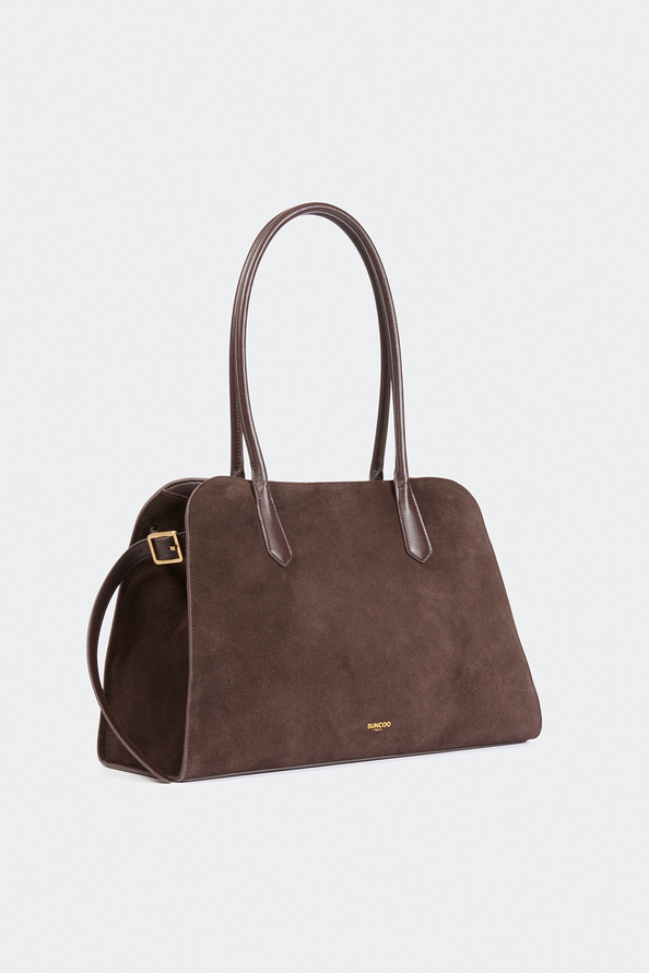 Paloma Sac &agrave; main en daim caf&eacute; Caf&eacute; Suncoo