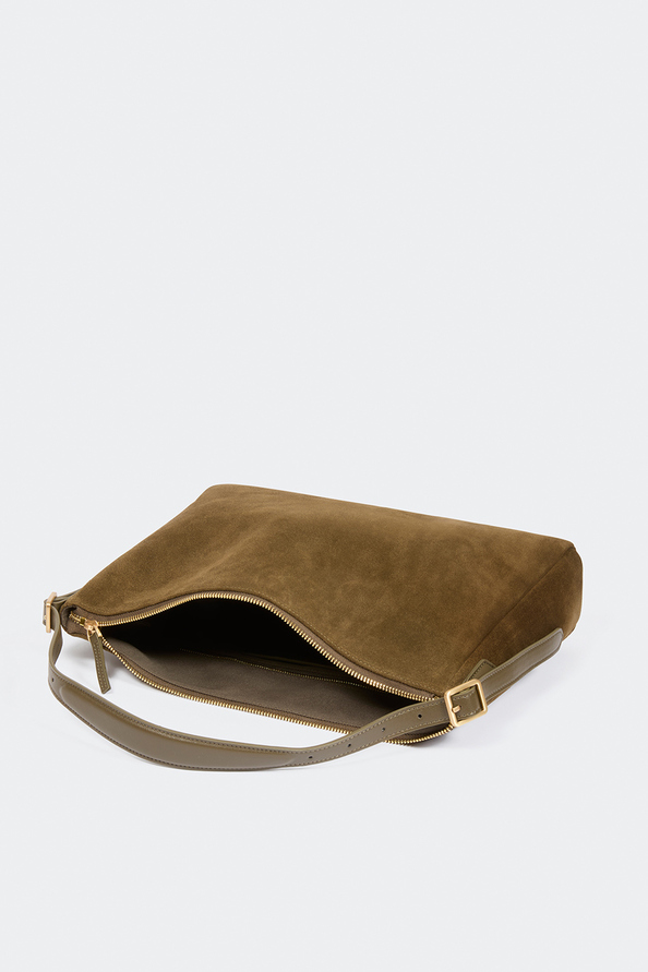 Bianca Sac &agrave; main pochette en daim kaki Kaki Suncoo