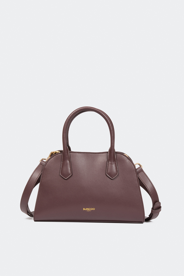Romy Sac &agrave; main en cuir prune Prune Suncoo