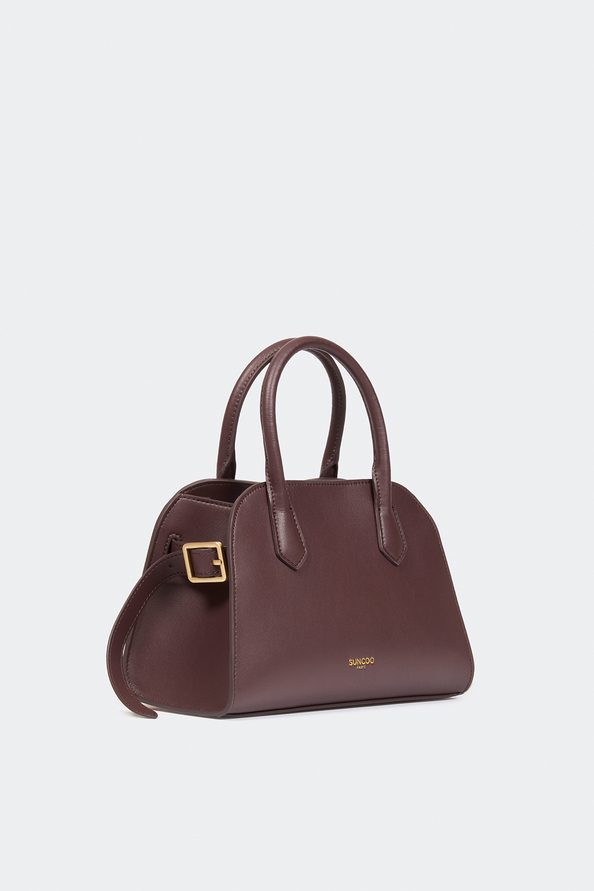 Romy Sac &agrave; main en cuir prune Prune Suncoo