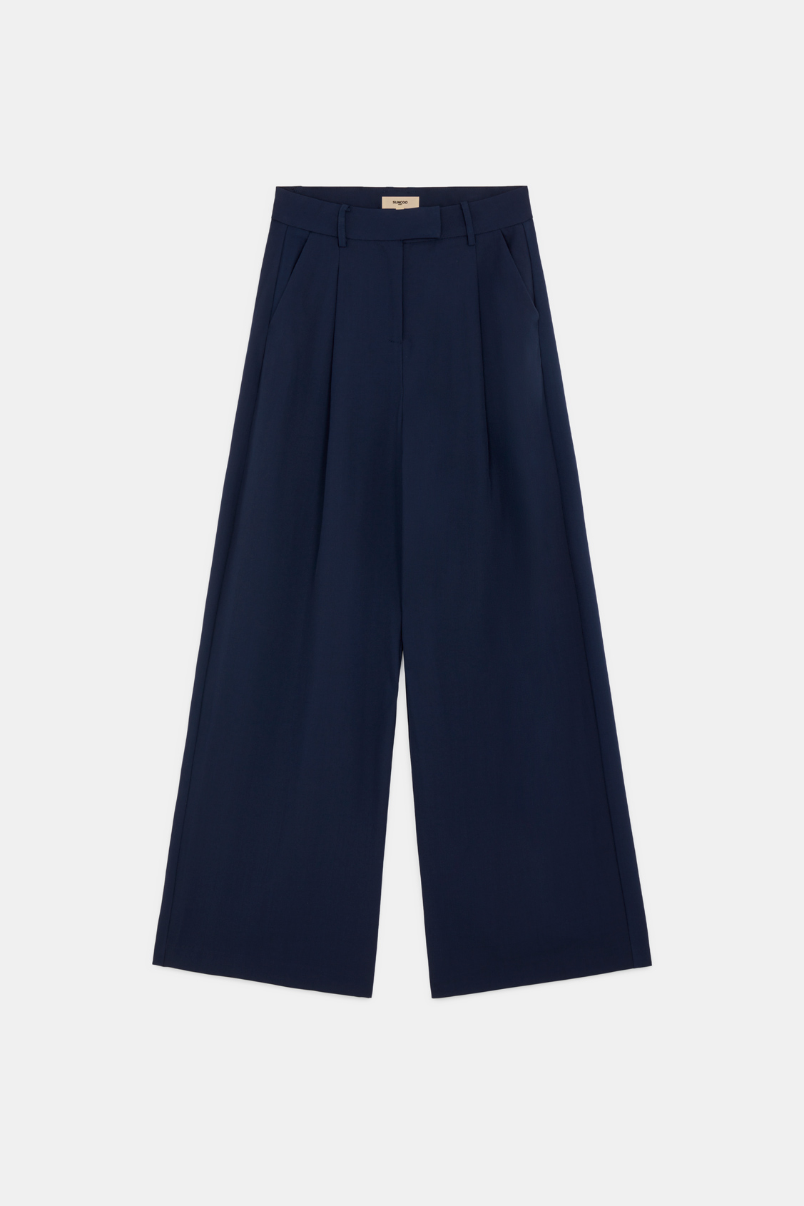Japon Pantalon large à pinces Bleu nuit Suncoo
