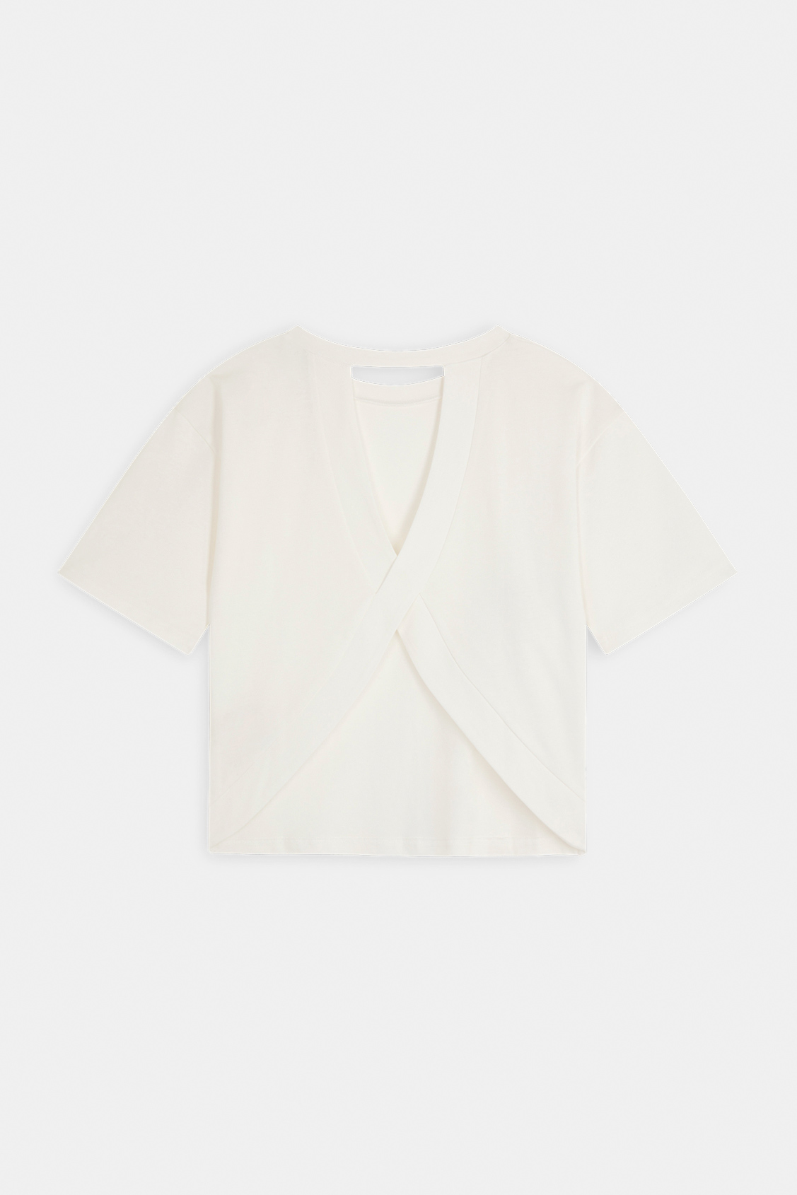 Marti Tee-shirt blanc uni ouvert au dos Blanc casse Suncoo
