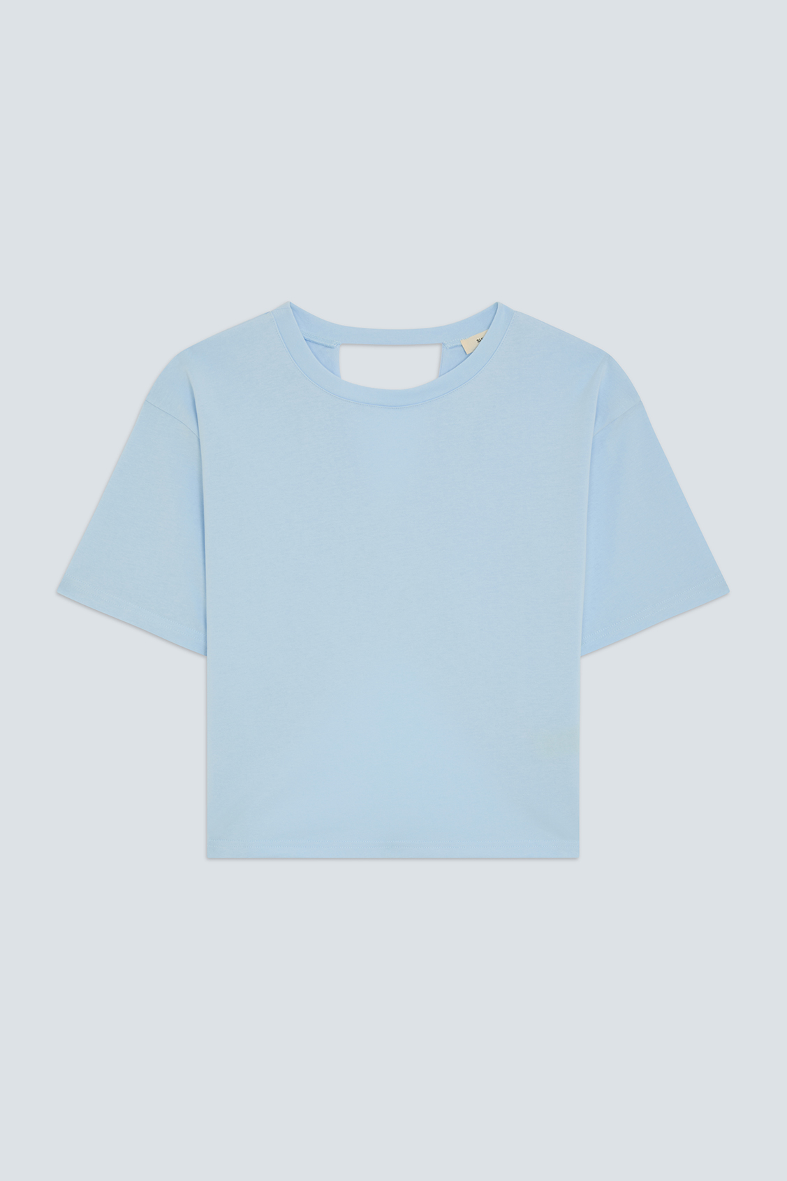Marti Tee-shirt bleu ciel uni ouvert au dos Bleu ciel Suncoo