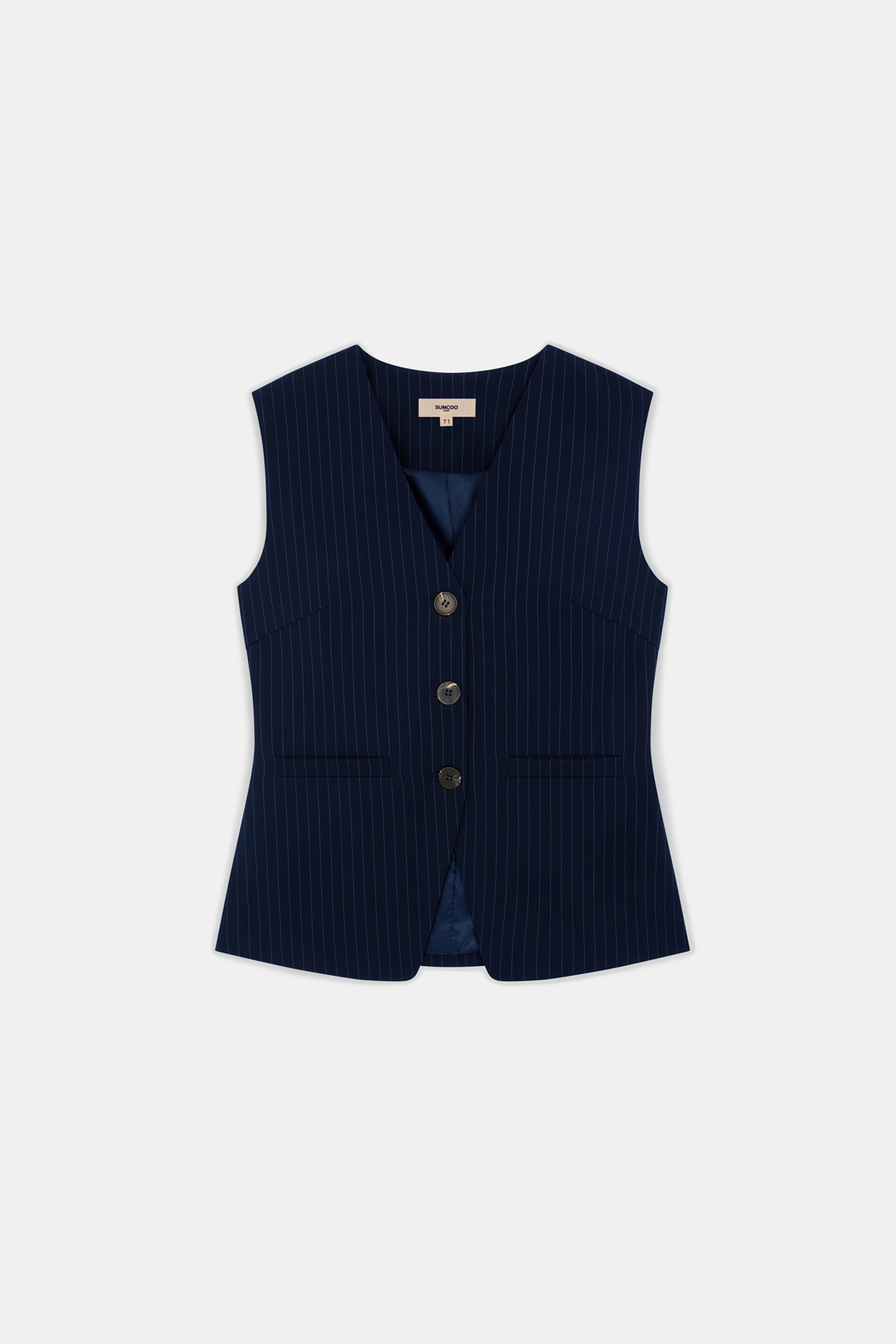 Dual Veste barman à rayures Bleu nuit Suncoo