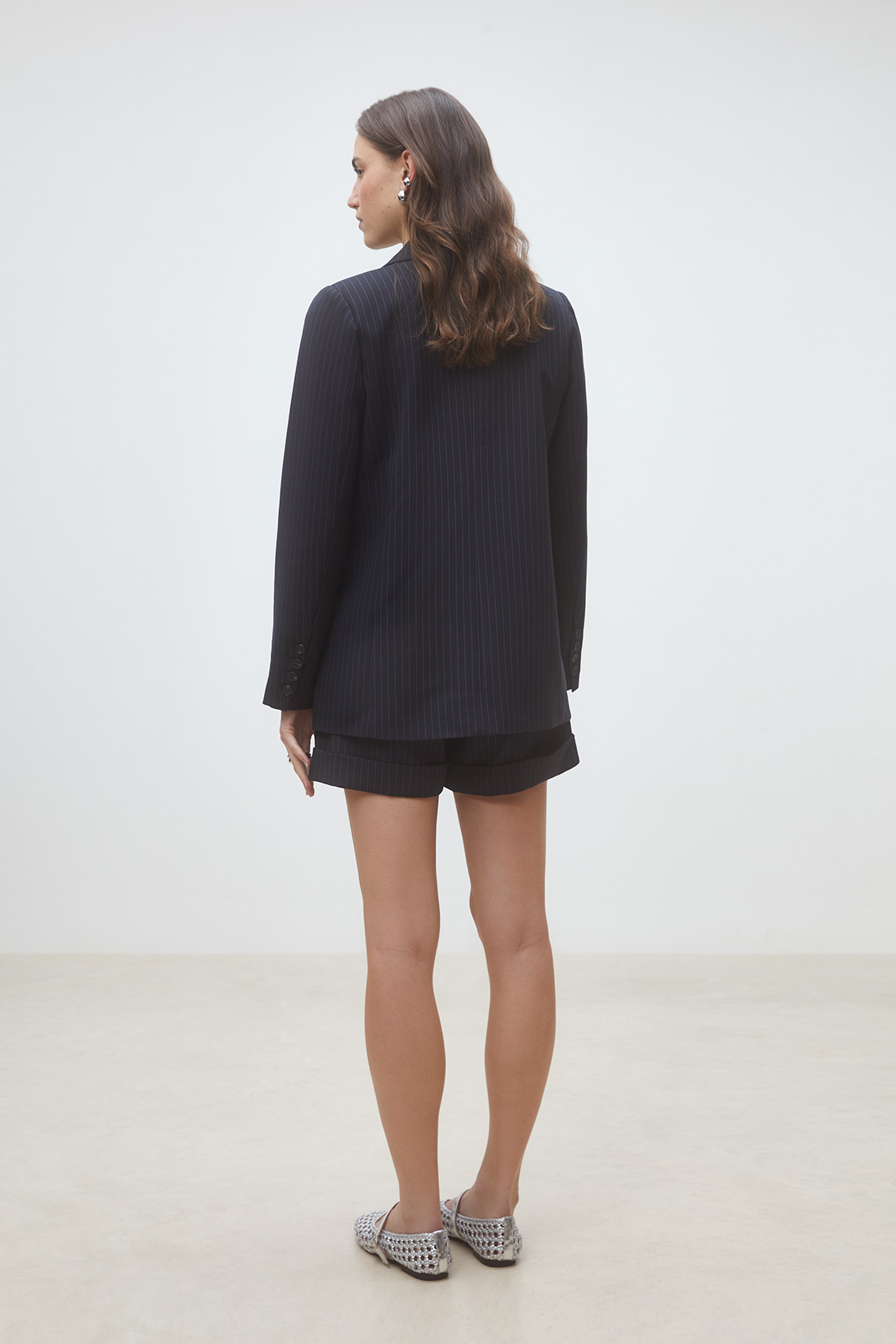Denitsa Veste blazer à rayures Bleu nuit Suncoo