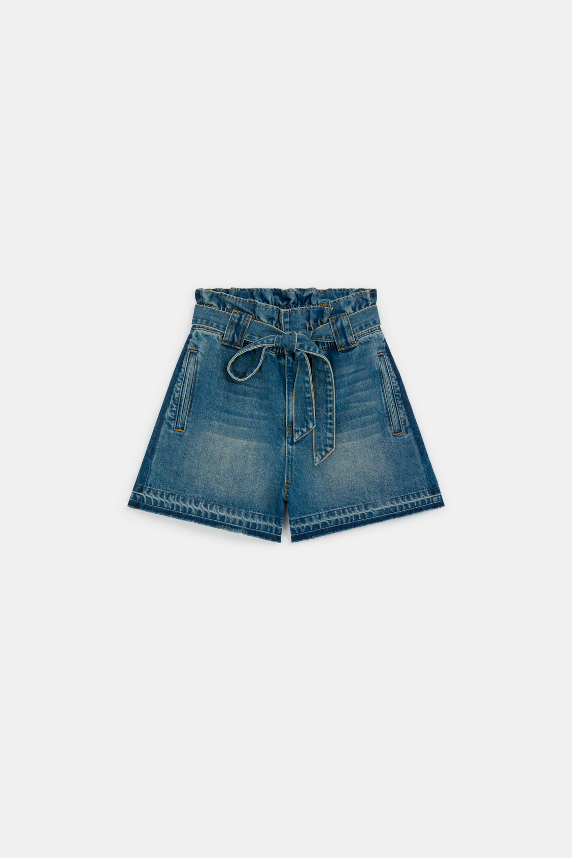 Kiki Short en jean paper bag Bleu jeans Suncoo