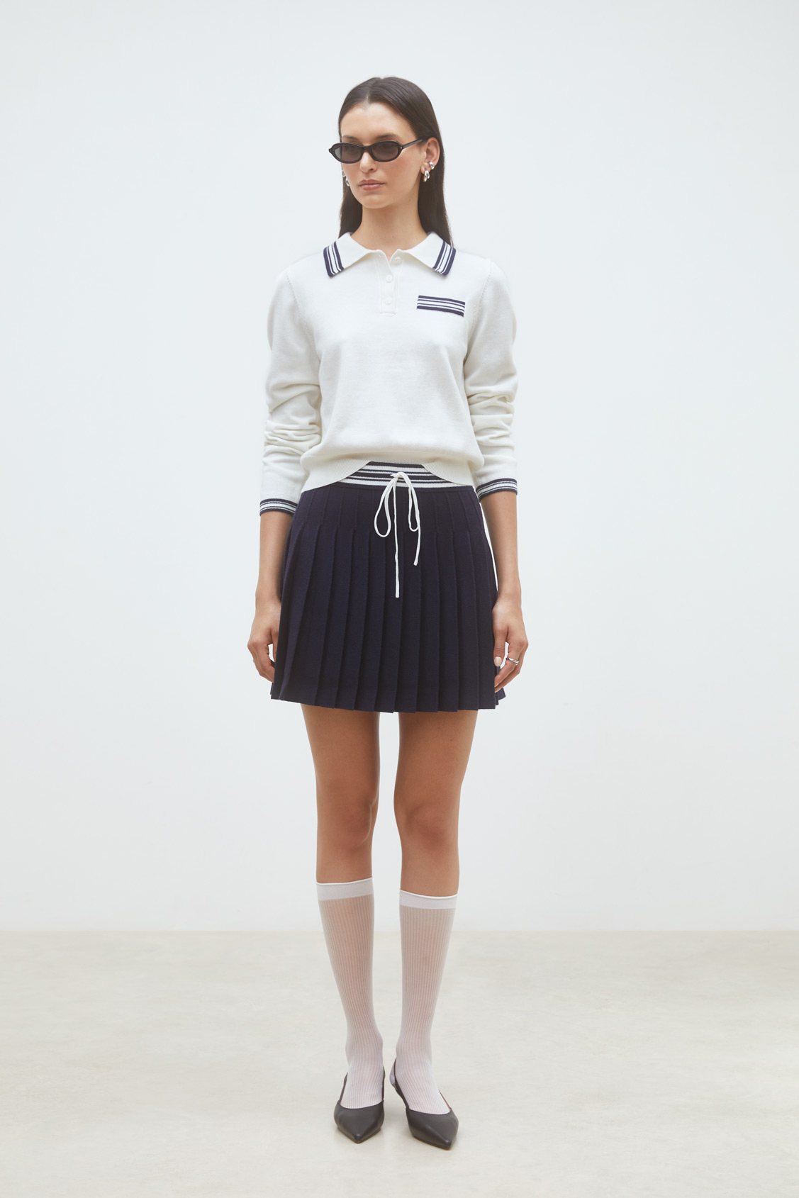 Polino Pull polo bicolore Blanc casse Suncoo
