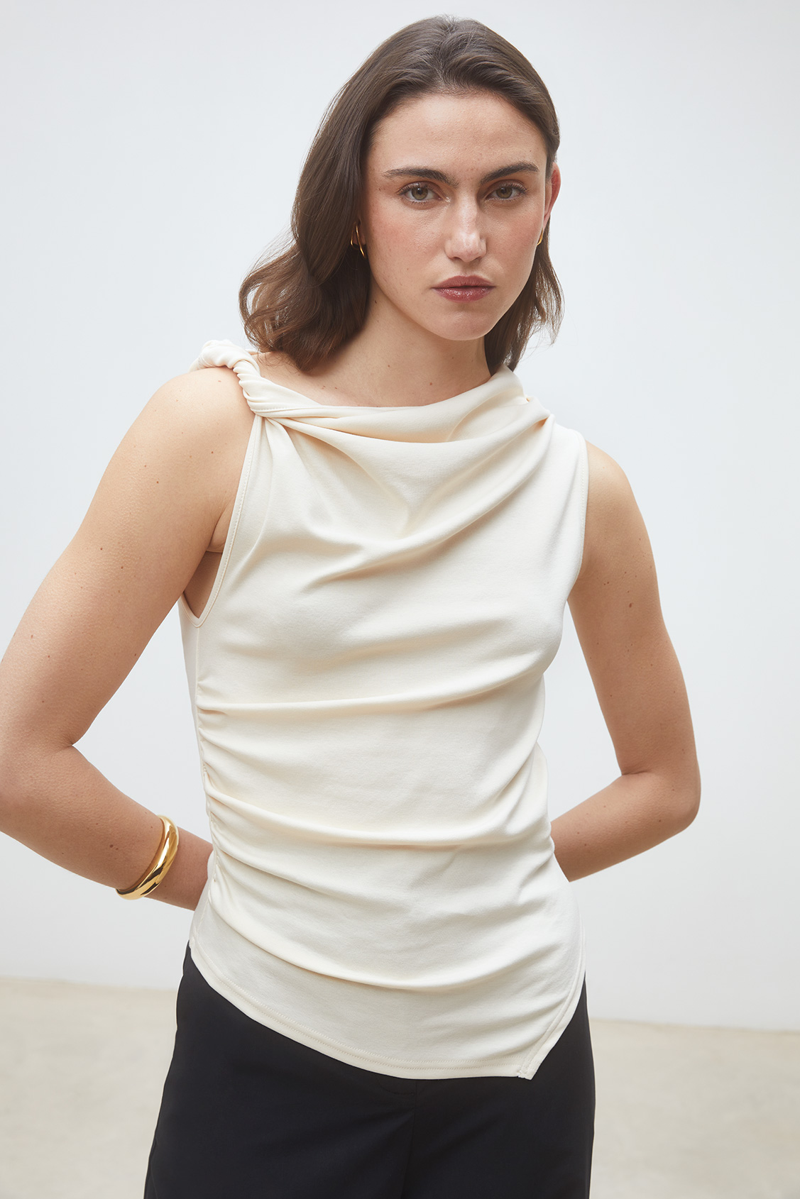 Migili Top sans manches noué crème Creme Suncoo