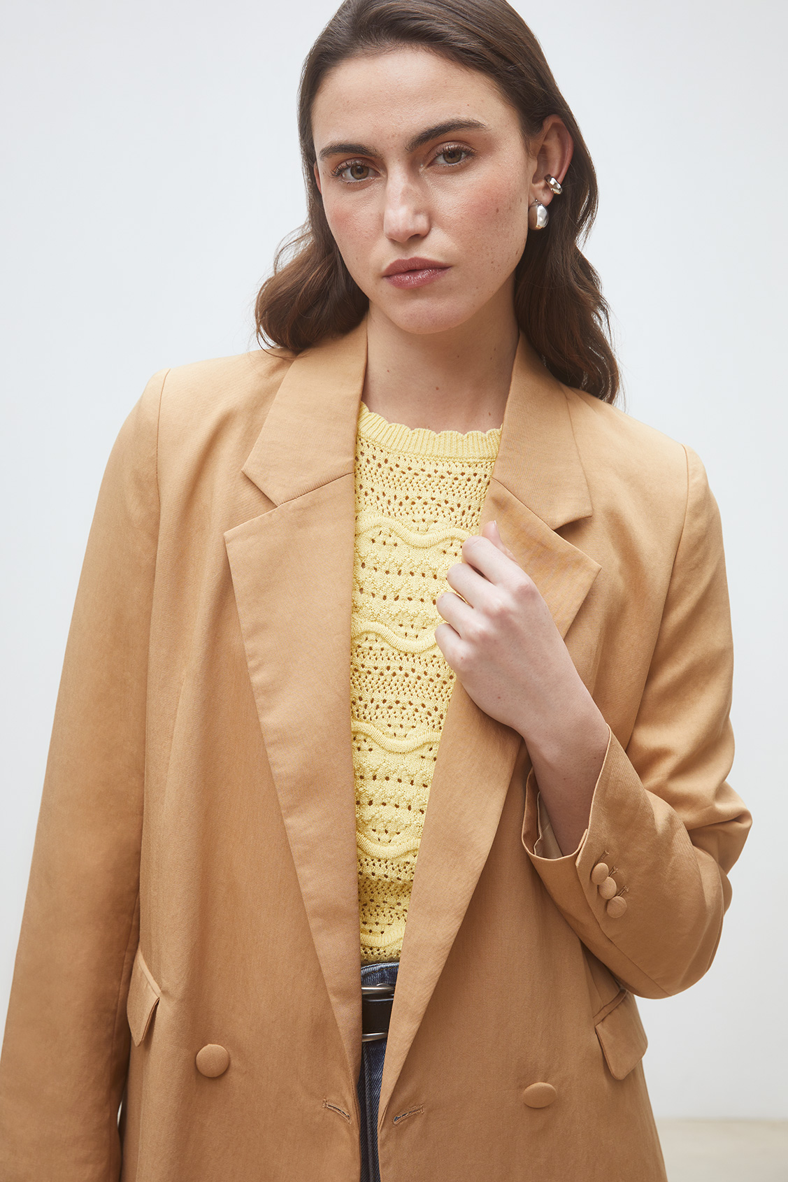 Dina Veste blazer camel uni Camel Suncoo