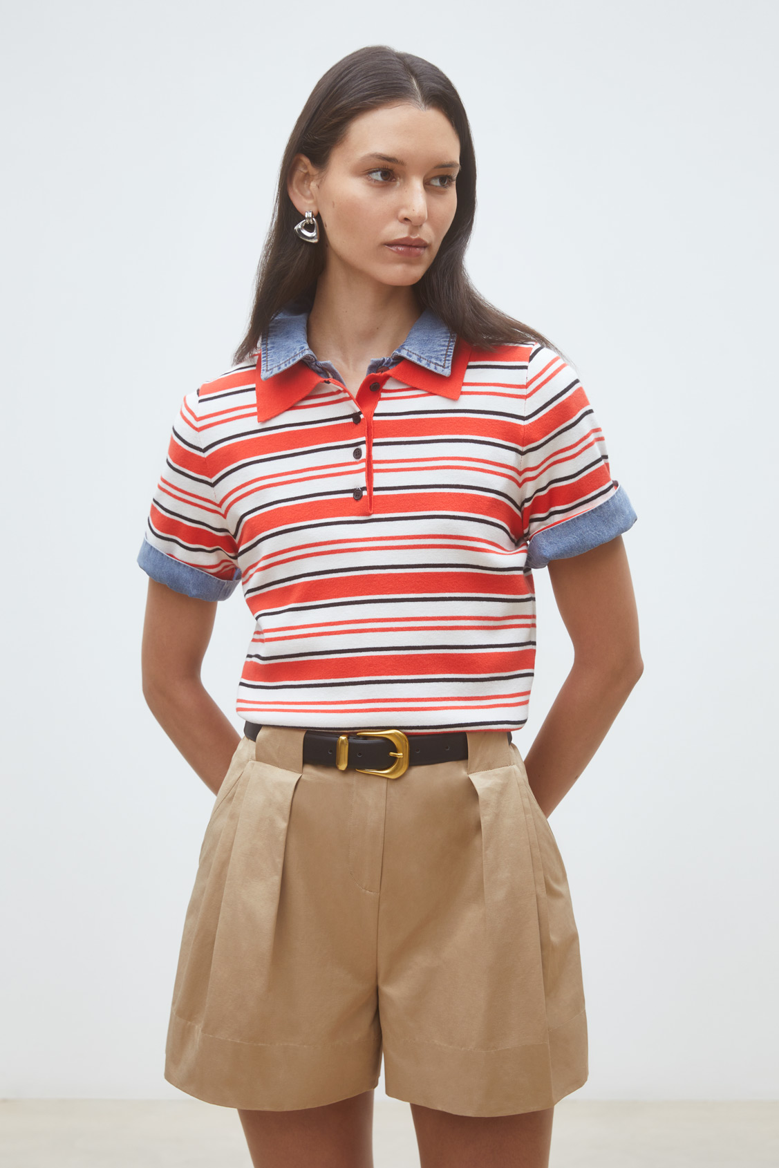 Paillis Pull polo &agrave; rayures Geranium Suncoo