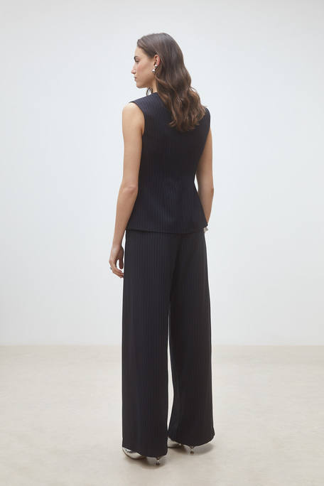 Jocast Pantalon large à rayures Bleu nuit Suncoo