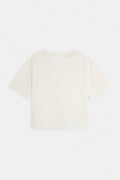 Marti Tee-shirt blanc uni ouvert au dos Blanc casse Suncoo