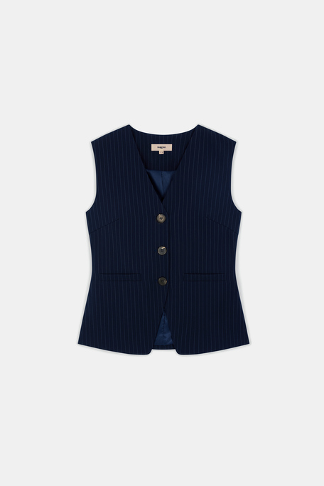 Dual Veste barman à rayures Bleu nuit Suncoo