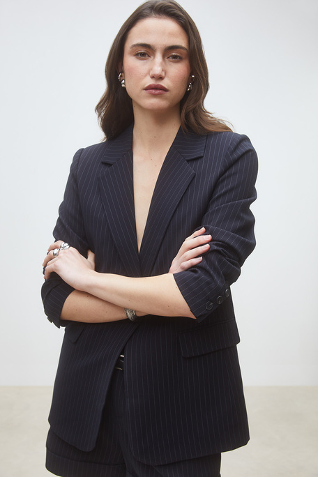 Denitsa Veste blazer à rayures Bleu nuit Suncoo