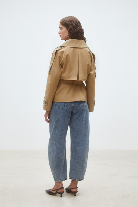 Elliot Trench court ceinturé Camel Suncoo