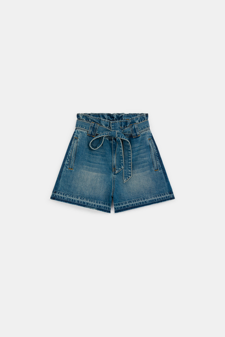 Kiki Short en jean paper bag Bleu jeans Suncoo