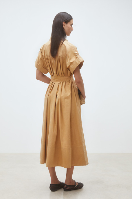 Cristal Robe midi ceinturée Camel Suncoo