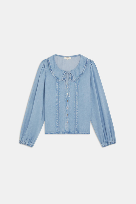 Lazar Blouse en denim fluide Jeans clair Suncoo