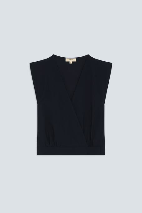 Laos Blouse courte sans manches bleu nuit Bleu nuit Suncoo