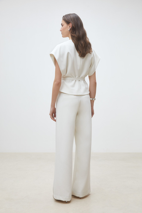 Lazlo Blouse courte structurée Blanc casse Suncoo