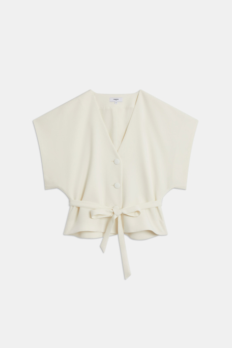 Lazlo Blouse courte structurée Blanc casse Suncoo