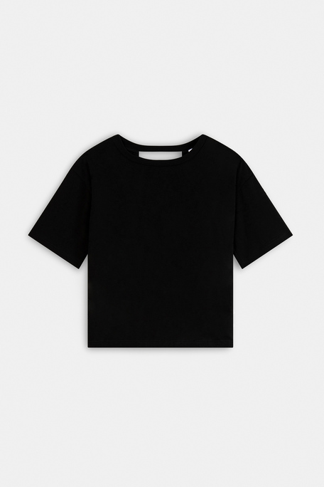 Marti Tee-shirt noir uni ouvert au dos Noir Suncoo