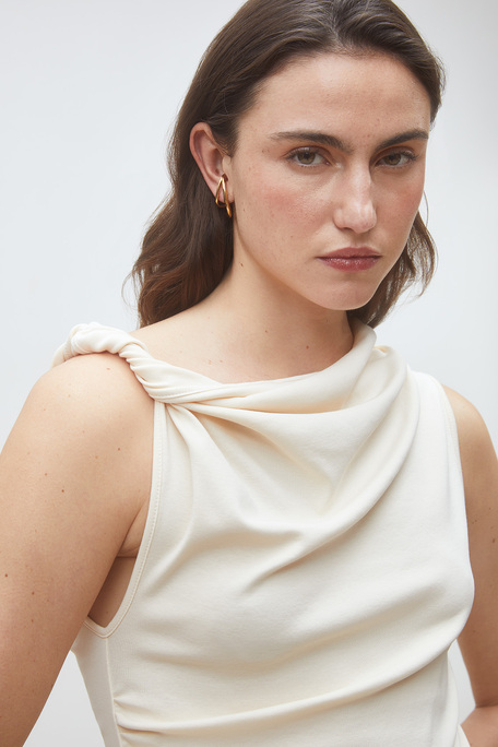 Migili Top sans manches noué crème Creme Suncoo