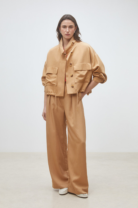 Dona Veste courte boutonnée camel Camel Suncoo
