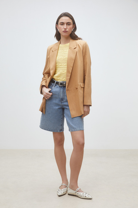 Dina Veste blazer camel uni Camel Suncoo