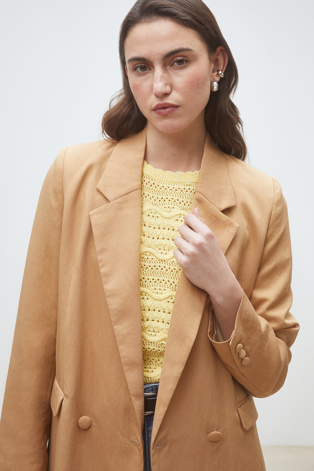 Dina Veste blazer camel uni Camel Suncoo