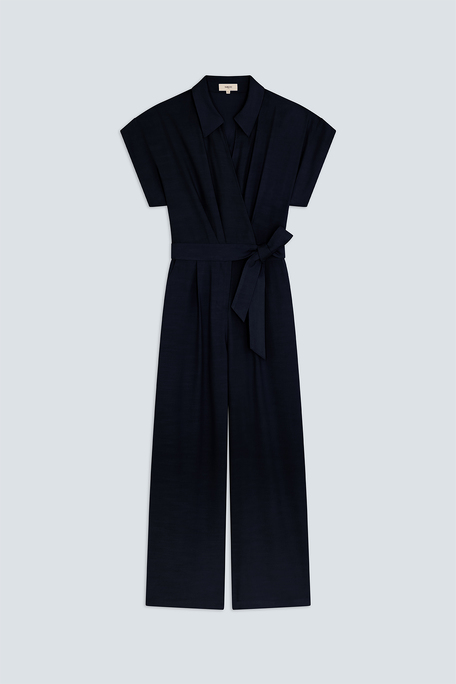 Tessa Combinaison pantalon ceinturée bleu nuit Bleu nuit Suncoo