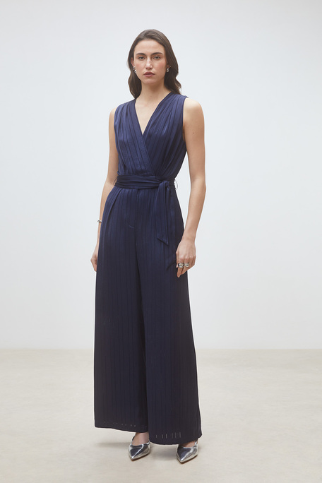 Telma Combinaison pantalon en satin Bleu nuit Suncoo