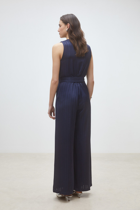 Telma Combinaison pantalon en satin Bleu nuit Suncoo