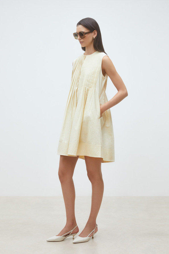 Conely Robe courte pliss&eacute;e Jaune Suncoo