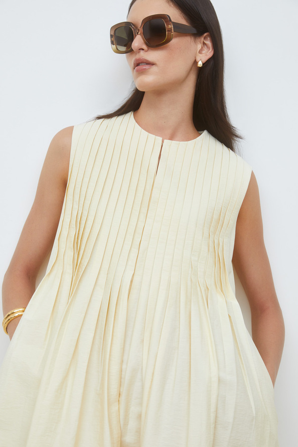Conely Robe courte pliss&eacute;e Jaune Suncoo