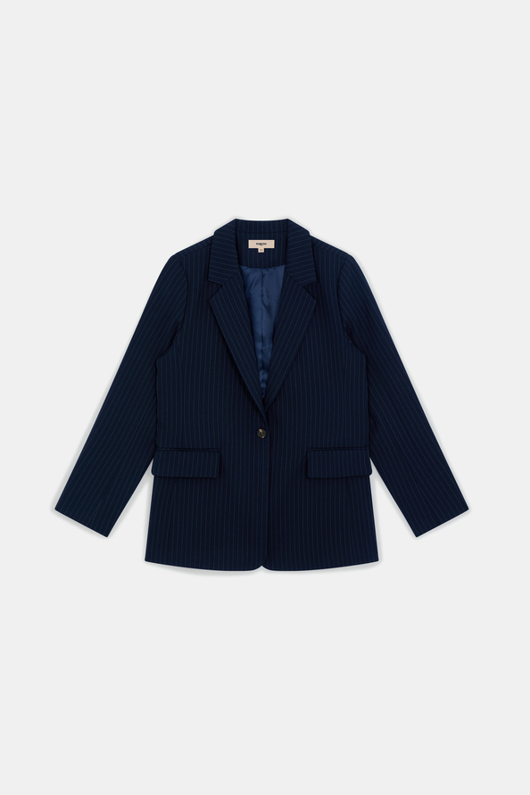 Denitsa Veste blazer &agrave; rayures Bleu nuit Suncoo