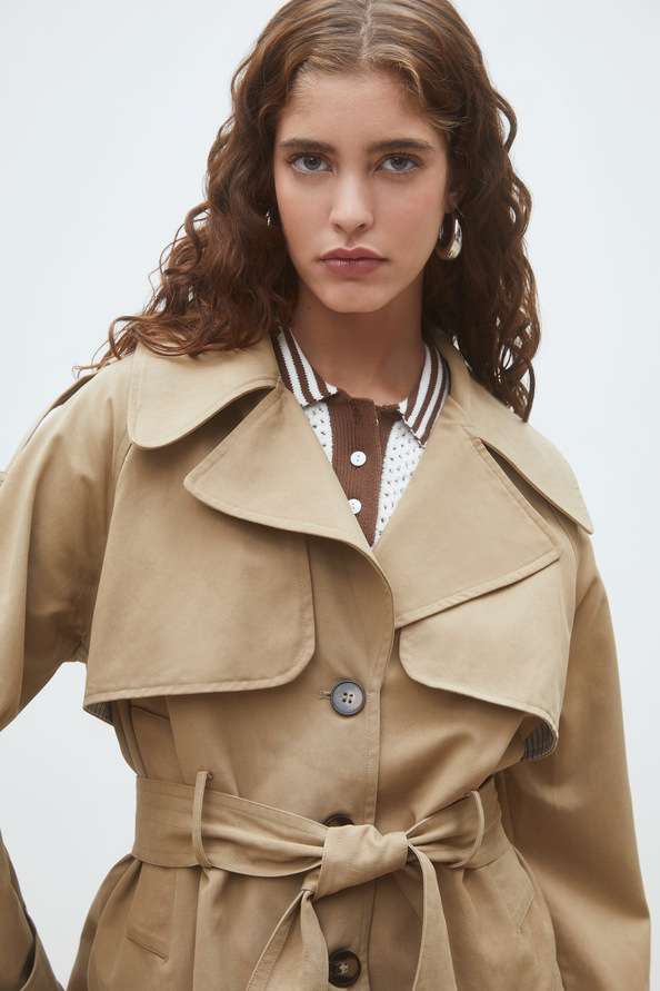 Elliot Trench court ceintur&eacute; Camel Suncoo