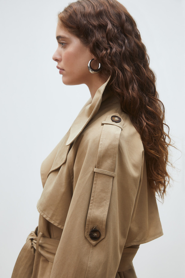 Elliot Trench court ceintur&eacute; Camel Suncoo