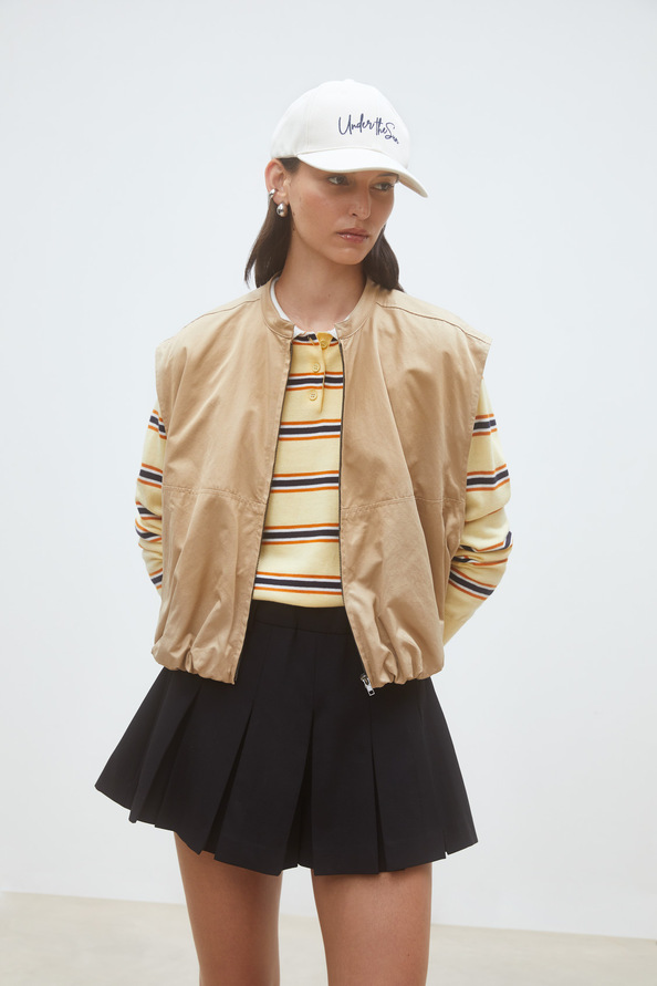 Evan Veste courte zipp&eacute;e Camel Suncoo