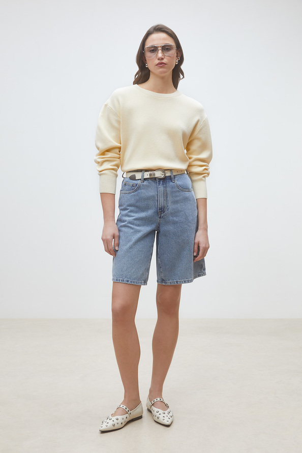 Plamedi Pull uni cr&egrave;me crois&eacute; au dos Creme Suncoo