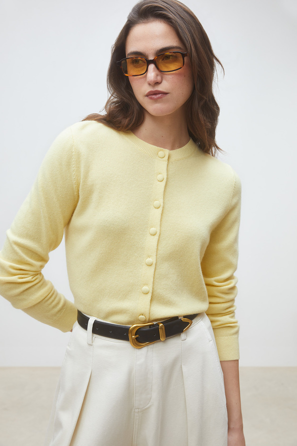 Geski Gilet uni boutonn&eacute; Jaune Suncoo