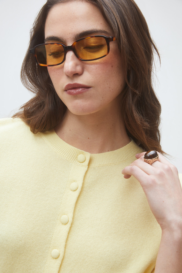 Geski Gilet uni boutonn&eacute; Jaune Suncoo