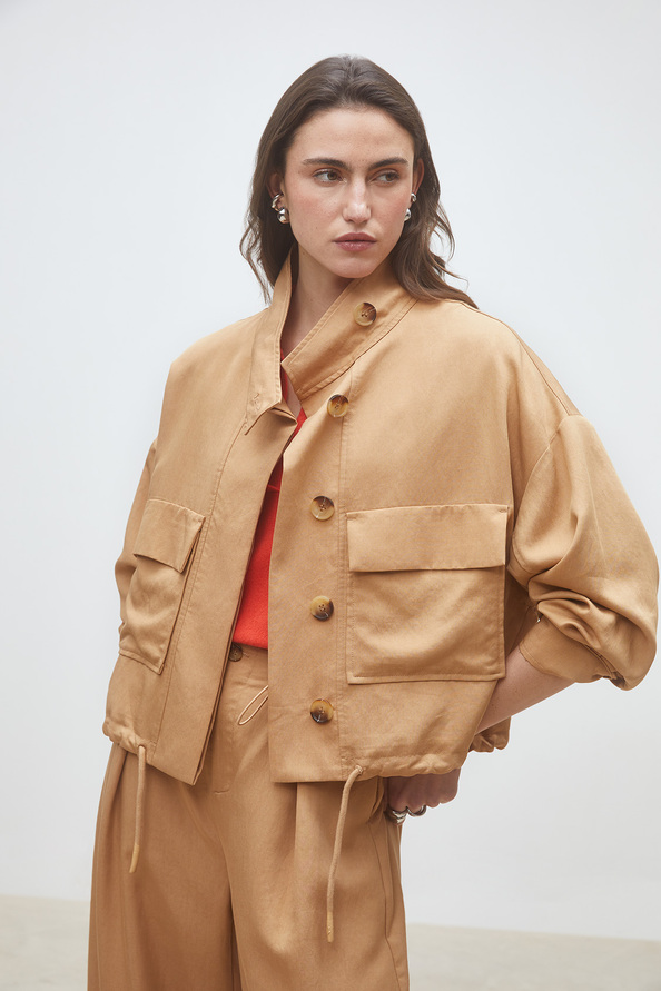 Dona Veste courte boutonn&eacute;e camel Camel Suncoo