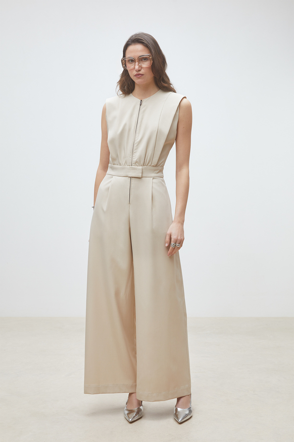 Tivoli Combinaison pantalon &agrave; pinces Beige Suncoo