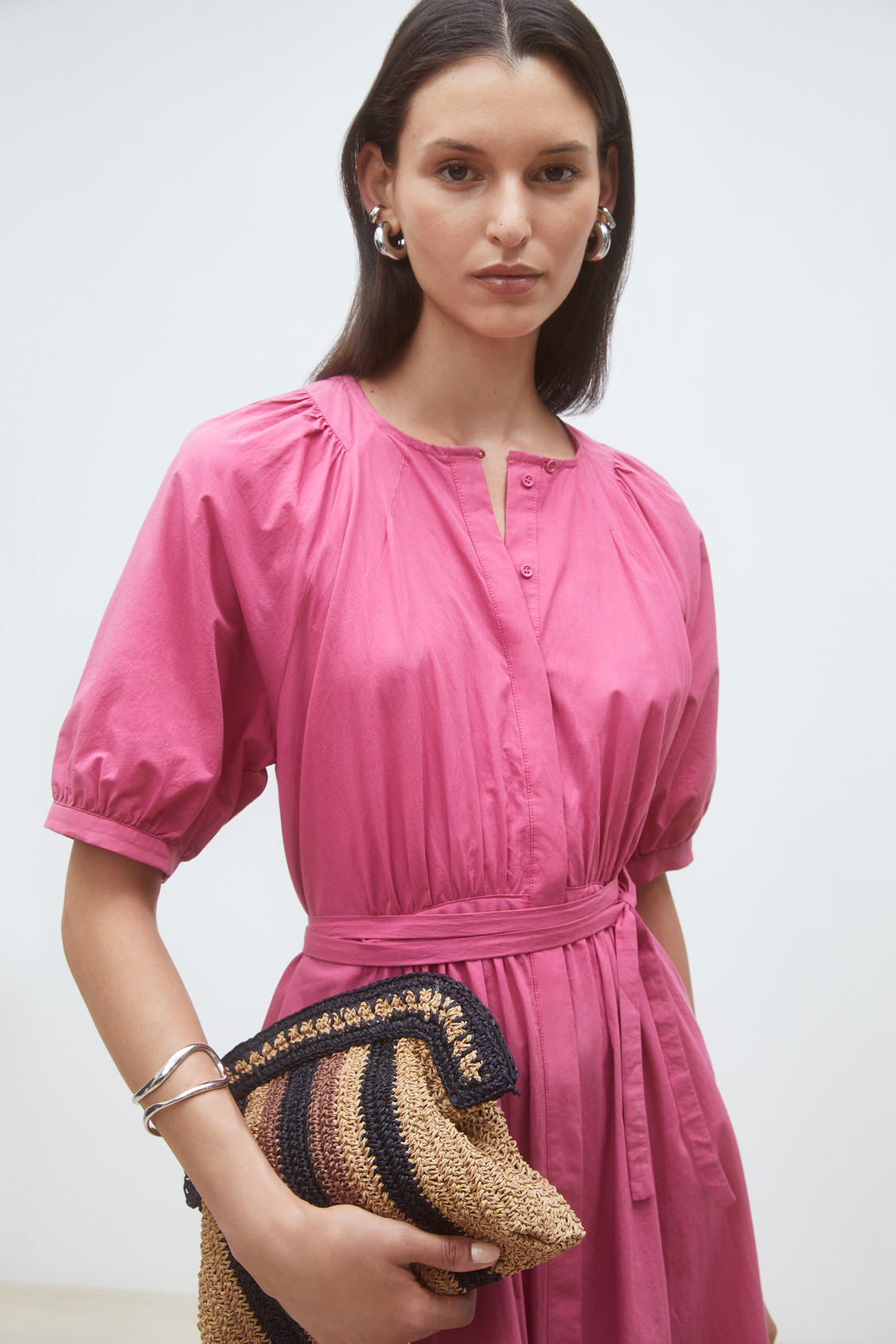Cassie Robe longue en popeline Bois de rose Suncoo