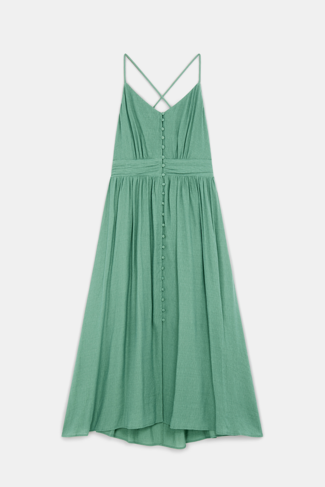 Crest Robe midi en crépon Vert Suncoo